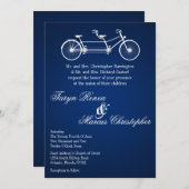 Faire-part de mariage double vélo bleu marine 5x7 (Devant / Derrière)