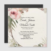 Faire-part de mariage douce, romantique, florale (Devant / Derrière)