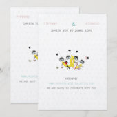 Faire-part de mariage d'ours panda (Devant / Derrière)