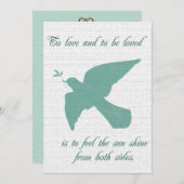 Faire-part de mariage Dove aqua et blanc (Devant / Derrière)