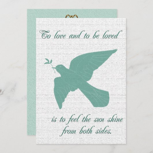 Faire-part de mariage Dove aqua et blanc (Devant / Derrière)