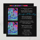 Faire-part de mariage - Dove of Peace Ebony (carré (Devant / Derrière)