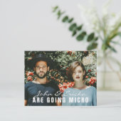 Faire-part de mariage downsized avec photo moderne (Debout devant)