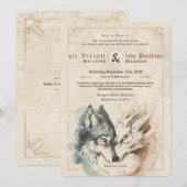 Faire-part de mariage Dragon et Loup (Devant / Derrière)