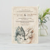 Faire-part de mariage Dragon et Loup (Debout devant)