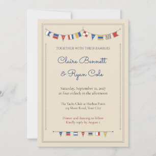 Faire-part de mariage Drapeau de signalisation mar