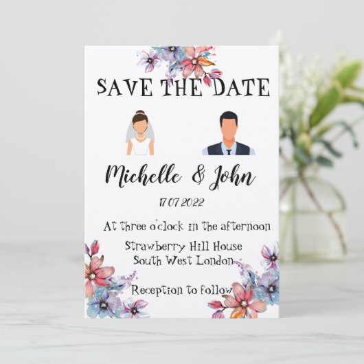 Faire-part de mariage drôle   (Debout devant)