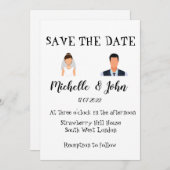 Faire-part de mariage drôle (Devant / Derrière)