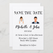 Faire-part de mariage drôle  (Devant / Derrière)