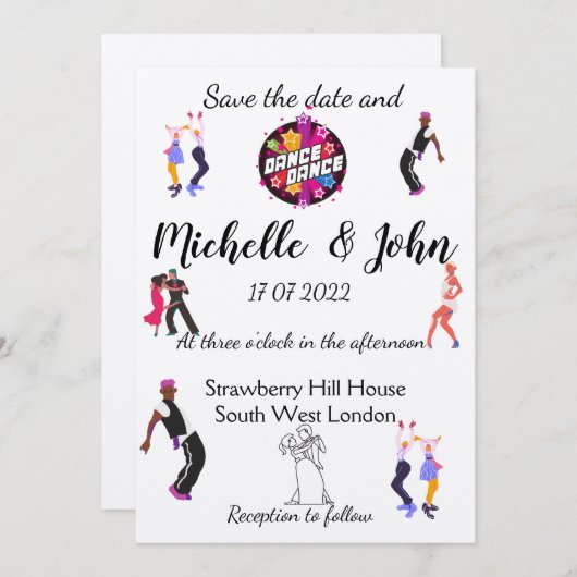 Faire-part de mariage drôle  (Devant / Derrière)