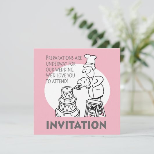 Faire-part de mariage drôle avec Géant Mariage Gât (Debout devant)