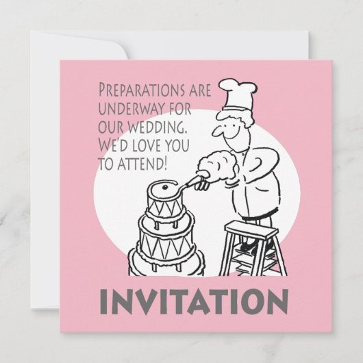 Faire-part de mariage drôle avec Géant Mariage Gât (Devant)