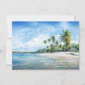 Faire-part de mariage drôle sur la plage à conserv (Devant)