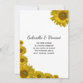 Faire-part de mariage du bord du tournesol (Devant)