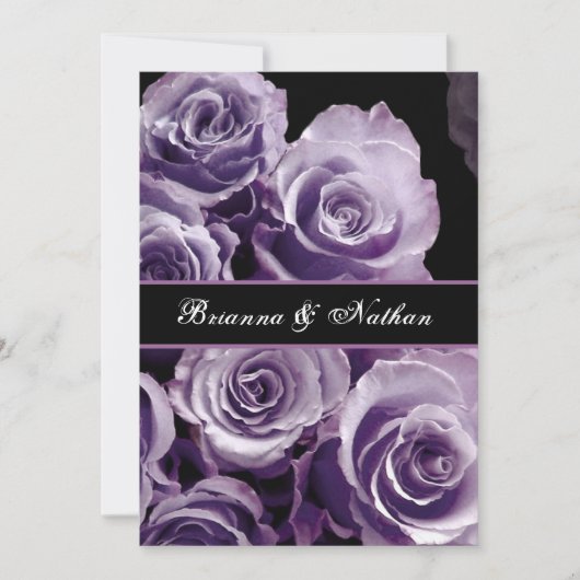 Faire-part de mariage du bouquet de roses PURPLE L (Devant)