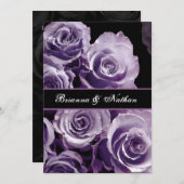 Faire-part de mariage du bouquet de roses PURPLE L (Devant / Derrière)