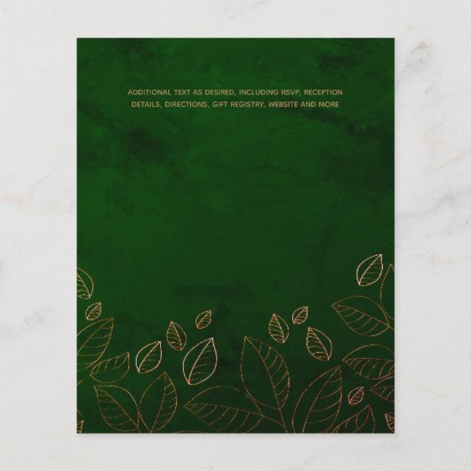 Faire-part de mariage du budget des Feuilles d'or  (Dos)