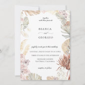 Faire-part de mariage du cadre de feuillage de la  (Devant)