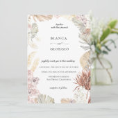 Faire-part de mariage du cadre de feuillage de la  (Debout devant)