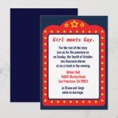 Faire-part de mariage du cinéma Marquee Theatre (Devant / Derrière)