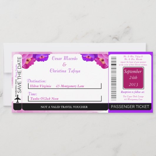 Faire-part de mariage du col de l'embarcadère pour (Devant)