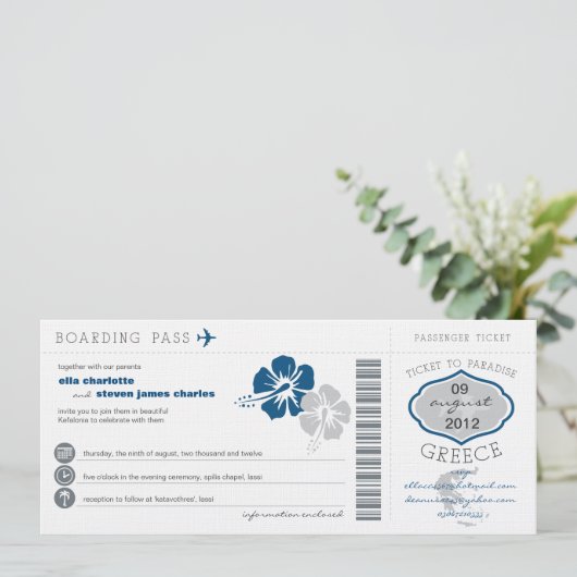 Faire-part de mariage du col de l'embarquement gre (Debout devant)