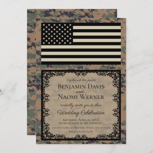 Faire-part de mariage du Corps maritime (Devant / Derrière)