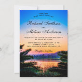 Faire-part de mariage du coucher de soleil des Feu (Devant)
