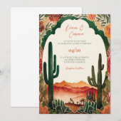 Faire-part de mariage du désert de cactus mexicain (Devant / Derrière)