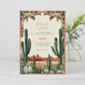 Faire-part de mariage du désert de cactus mexicain (Debout devant)