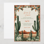 Faire-part de mariage du désert de cactus mexicain (Devant / Derrière)