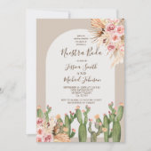 Faire-part de mariage du désert de Pampas Cactus (Devant)