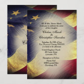 Faire-part de mariage du drapeau américain vintage (Devant / Derrière)