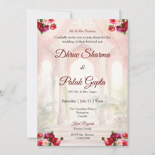 Faire-part de mariage du hindou indien faire-part  (Dos)