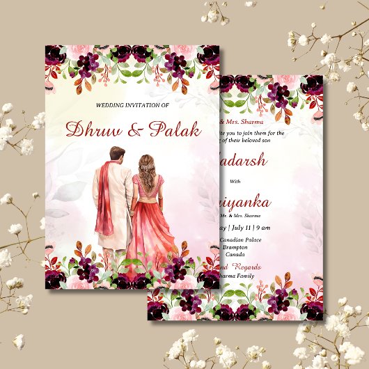 Faire-part de mariage du hindou indien faire-part