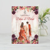 Faire-part de mariage du hindou indien faire-part (Debout devant)