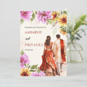 Faire-part de mariage du hindou indien faire-part (Debout devant)