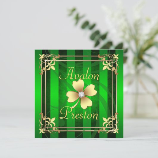 Faire-part de mariage du jour de St Patrick en (Debout devant)