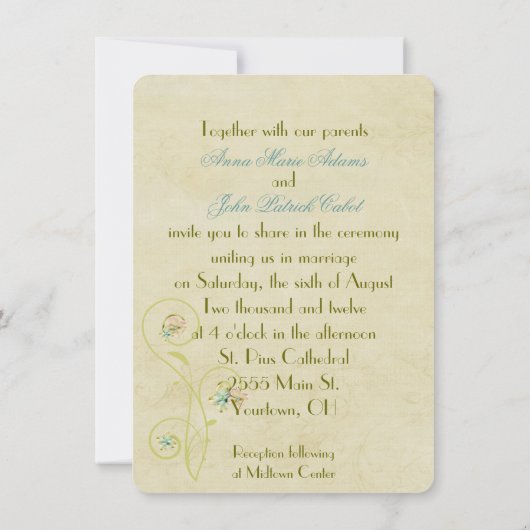 Faire-part de mariage du moulin à vent néerlandais (Dos)