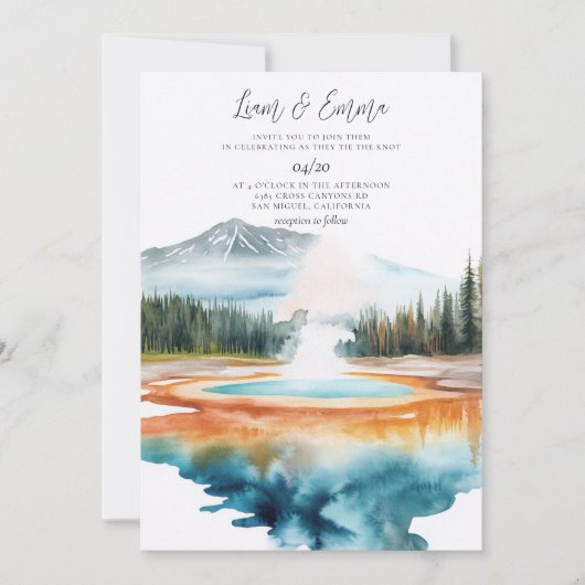 Faire-part de mariage du PARC NATIONAL DE YELLOWST (Devant)