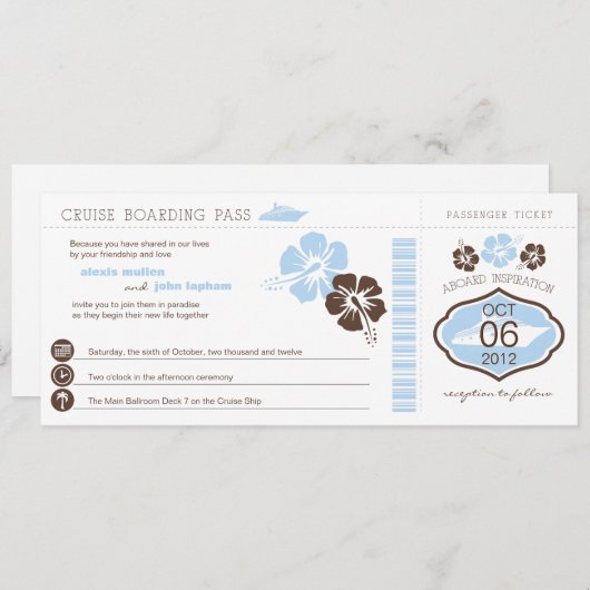 Faire-part de mariage du Pass Croisière (Devant / Derrière)