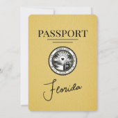 Faire-part de mariage du passeport de Floride jaun (Dos)