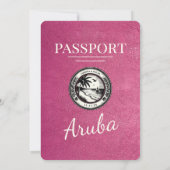 Faire-part de mariage du Passeport de Magenta Pink (Dos)