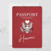 Faire-part de mariage du passeport de Red Hawaii (Dos)