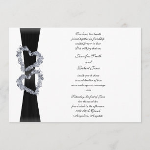 Faire-part de mariage du Ruban noir et du Coeur de
