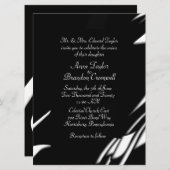 Faire-part de mariage du soir Abstrait noir / blan (Devant / Derrière)
