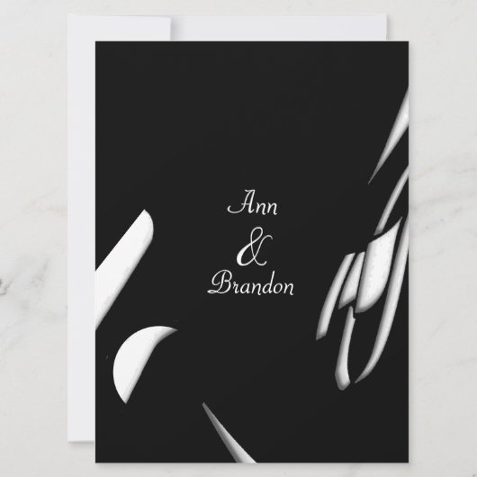 Faire-part de mariage du soir Abstrait noir / blan (Dos)