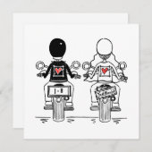 Faire-part de mariage du soir de moto sur mesure (Devant / Derrière)