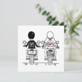 Faire-part de mariage du soir de moto sur mesure (Debout devant)