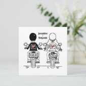 Faire-part de mariage du soir de moto sur mesure (Debout devant)